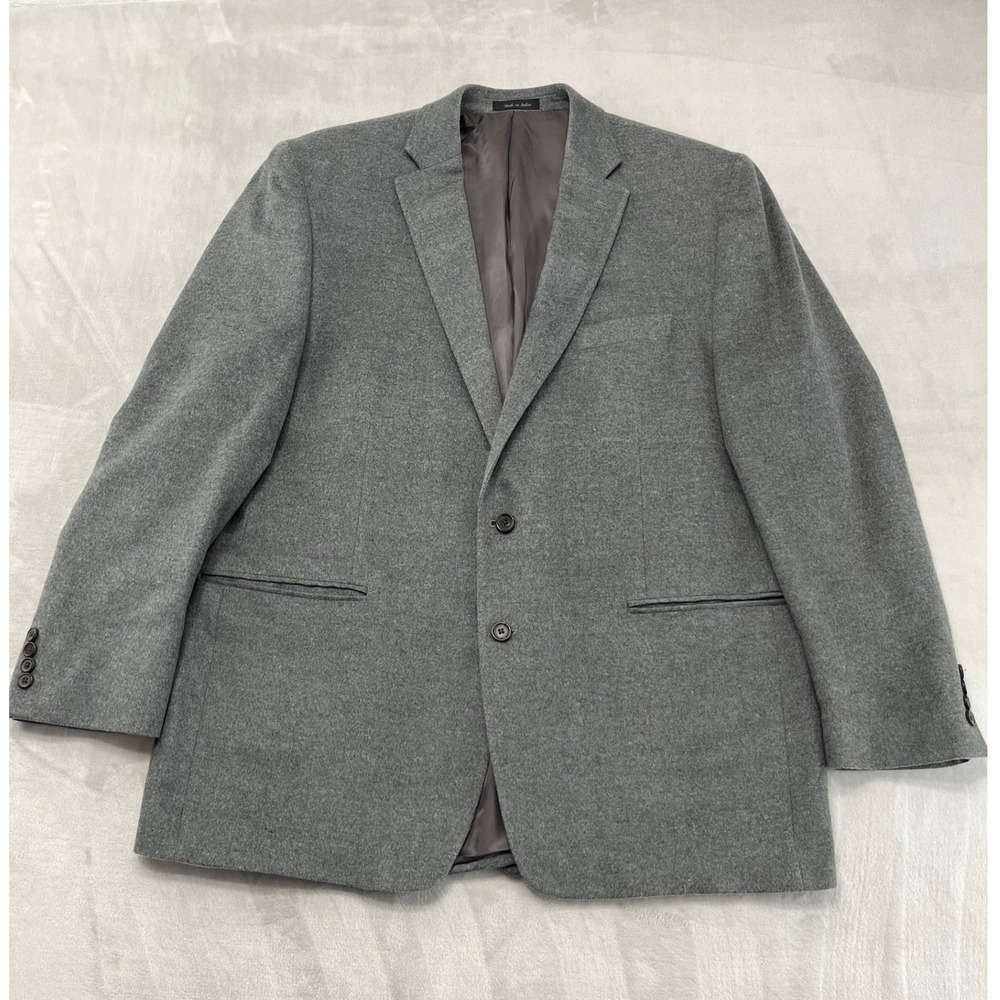 Lauren Ralph Lauren Blazer Mens 48L Grey Silk Wool Cashmere Sport Coat Excellent